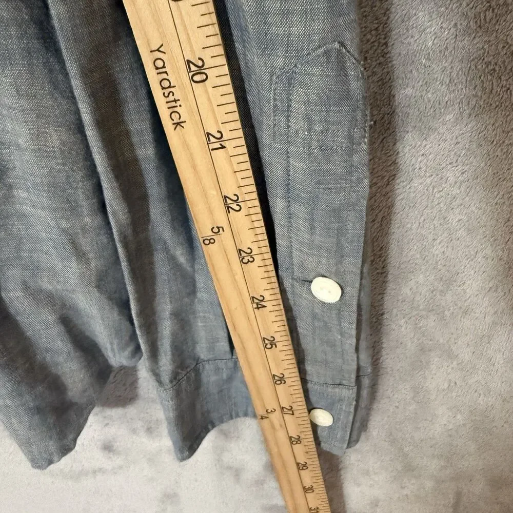 J.Crew Workshirt Men's L Gray Chambray Long Sleeve Button Down Shirt J Crew Work